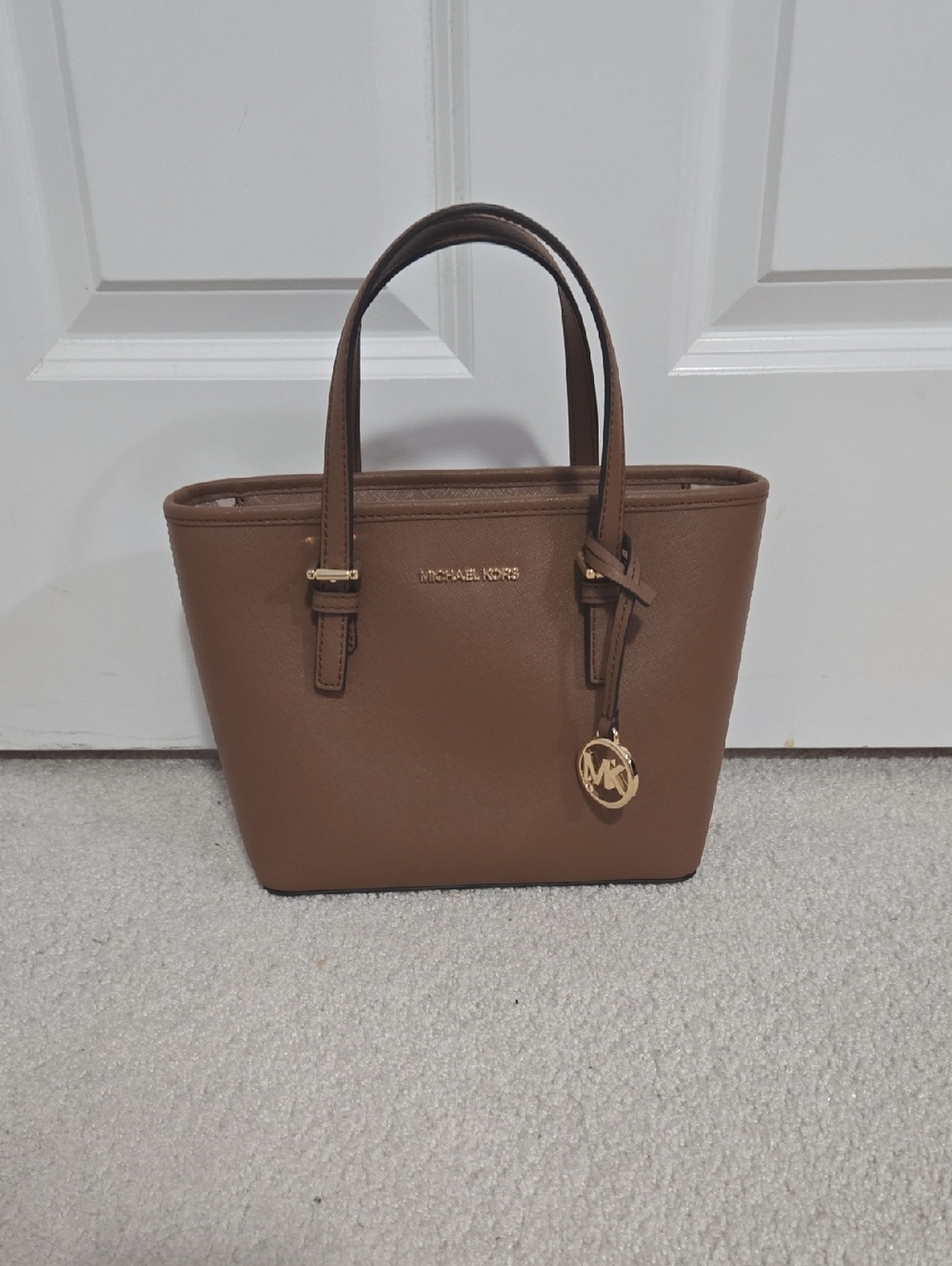 Michael Kors Brown Jet Set Small Top-Handle Tote